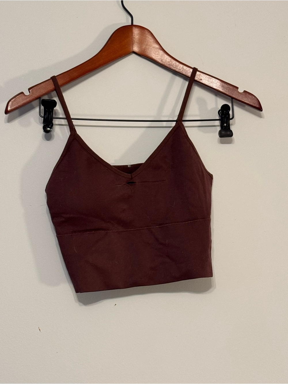 Dynamite Chocolate Brown Cropped V-Neck Cami
